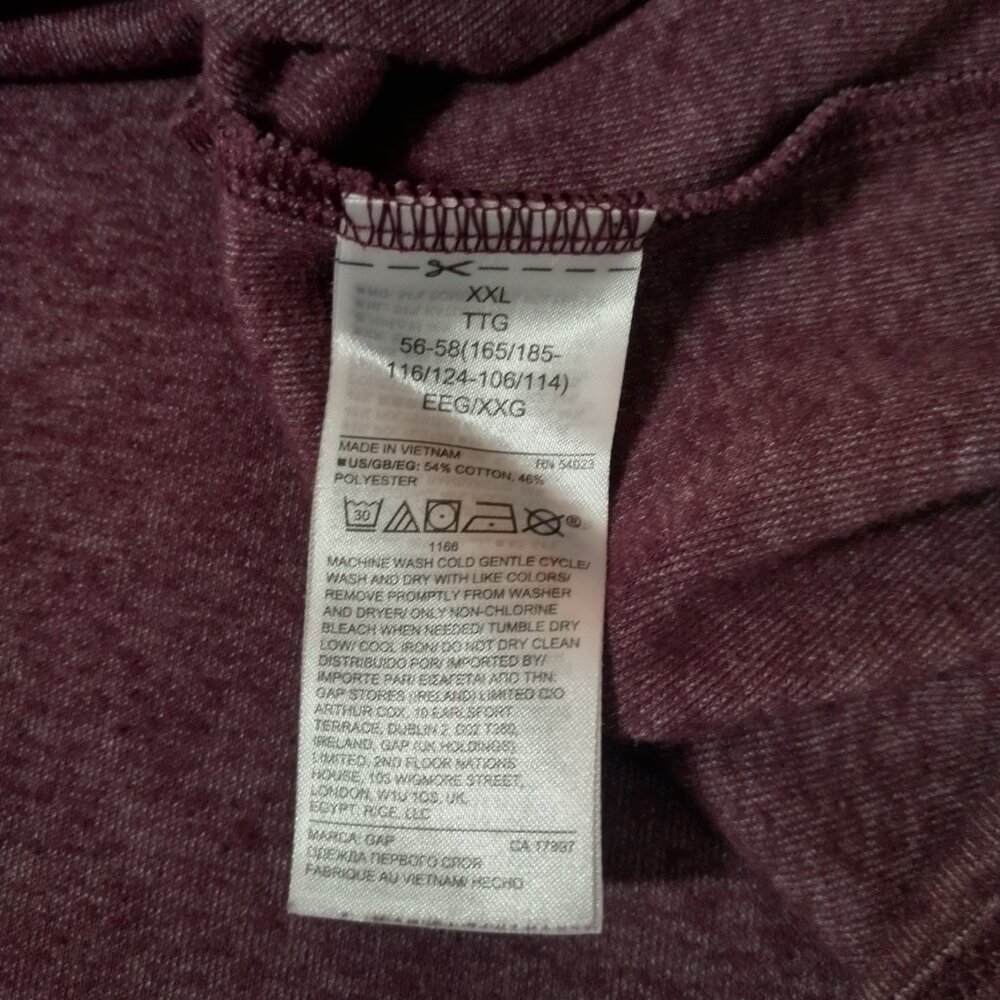 GAP Shirt Women XXL Hooded Raglan Long Sleeve Plum Purple Athleisure Activewear - Picture 8 of 10